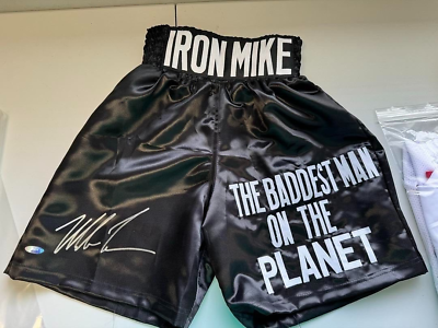 #ad Mike Tyson Autograph Signed Boxing Trunks Custom Embroidered Tristar Certified $199.00
