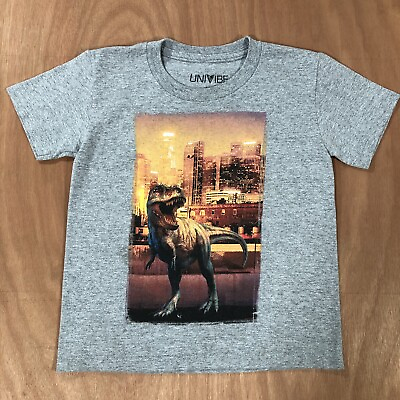 #ad Dinosaur Boys Grey Short Sleeve Tee Shirt size 5 6 $7.77