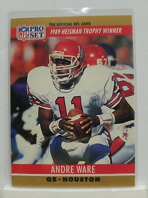 #ad 1990 Pro Set #19 Andre Ware Rookie RC Lions with Draft Stripe Heisman NM MT $2.99