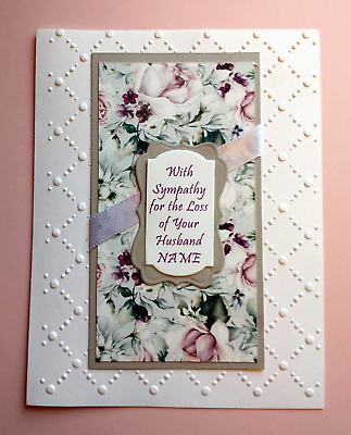 #ad Sympathy Card for Loss of Husband or Wife Name Optional with Verse Inside $5.20