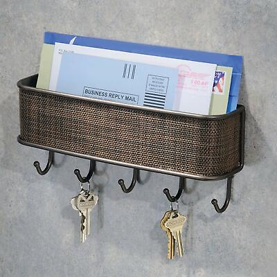 #ad Wall Mounted Mail Holder Wooden Key Holder Rack Mail Sorter Organizer Home Decor $12.99
