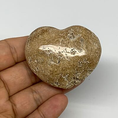 #ad 71.3g 1.8quot;x2.3quot;x0.9quot; Chocolate Calcite Heart Reiki @Afghanistan B26604 $4.50