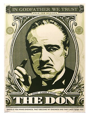 #ad Shepard Fairey Signed And Numbered Godfather “Don” Print 500 Very Rare $2250.00