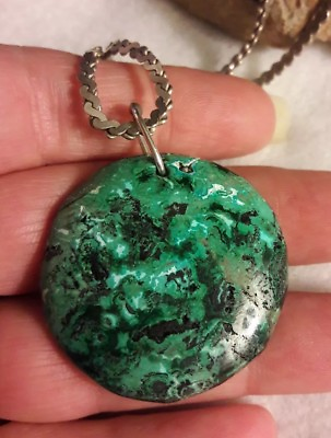 #ad Arizona Lighting Turquoise Gemstone sterling silver Pendant 22quot; Chain Necklace $49.50