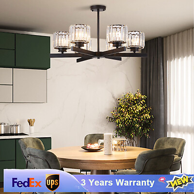 #ad 6 Light Crystal Chandelier Elegant Pendant Fixture Ceiling Lighting Dining Room $67.15