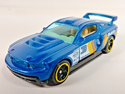 #ad Custom #x27;12 Ford Mustang Hot Wheels 2020 Nightburnerz Series Blue MC5 1:64 Loose $7.99