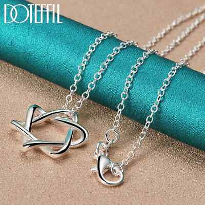 #ad DOTEFFIL 925 Sterling Silver Six Stars Pendant Necklace Engagement Jewelry $7.84