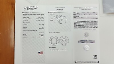 #ad IGI Certificate 1.01ct Brilliant Round Cut Lab created Diamond F Color Clarity $999.00