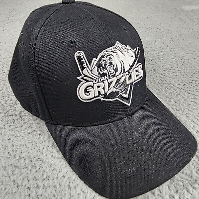 #ad Utah Grizzlies Hat Cap Mens 8 Black Fitted Hockey $19.99