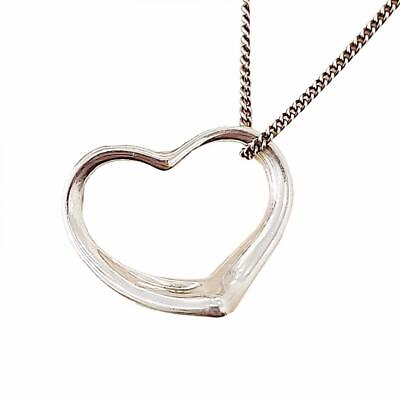#ad TIFFANY amp; CO. ELSA PERETTI Open Heart Sterling Silver Necklace SV925 $237.50