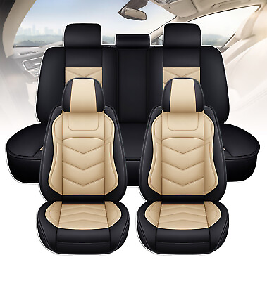 #ad Full Set Leather Car Seat Cover 5 Seat FrontRear Protectors Pad For Honda CR V $78.90