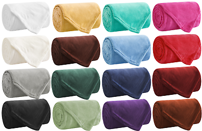 #ad Soft amp; Light Throw Blanket 16 COLORS Throw Twin Full Queen King $17.95