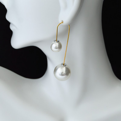 #ad Double Sided Pearl Drop Fashion Earrings $6.29