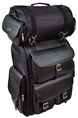 #ad Vance Leather Motorcycle Sissy Bar Bag Weather Proof Black Motorcycle Luggage $116.96