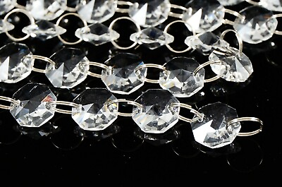 #ad 3FT 14mm AAA Cut Octagon Chandelier Crystal Chain Wedding Garland Venue Decor $12.95