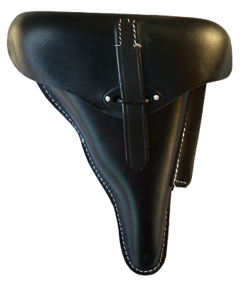 #ad German Hardshell WWII Repro P38 Leather P 38 Luger Holster Black $36.31