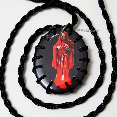#ad Santa Muerte Necklace Escapulario de Hilo Scapular Black New $9.99