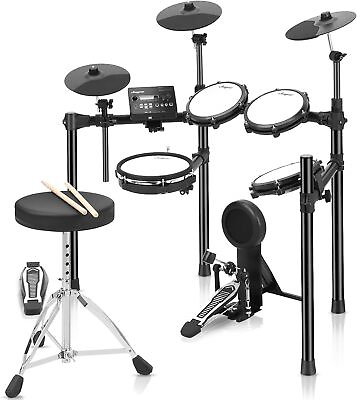 #ad Electric Drum Set 5 Drum Pad 3 Cymbals 10quot; Dual Zone Mesh w 390 Authentic Sound $358.99