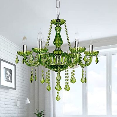 #ad Green K9 Crystal Candle Chandeliers Lighting Modern Pendant Lights Ceiling Fi... $310.33