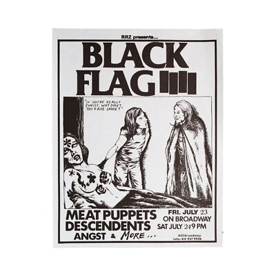 #ad Black Flag JUly 1982 Handbill On Broadway CA $275.00