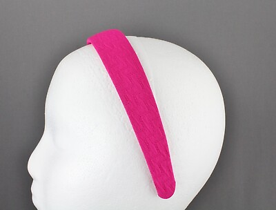 #ad Fuchsia Pink 1 1 8quot; wide headband textured fabric covered hair band accessory $5.49