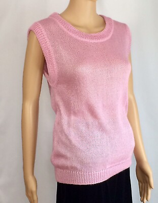 #ad Vintage Borelli Women#x27;s Pink Pullover Sweater Vest Size Medium $19.99