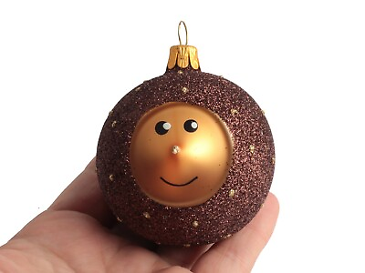 #ad Glass hedgehog Christmas tree ornament ball handmade in Czech $18.00