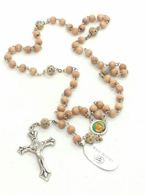 #ad Mother Theresa Olive Wood Rosary Beads Made in Italy Stamped $14.99