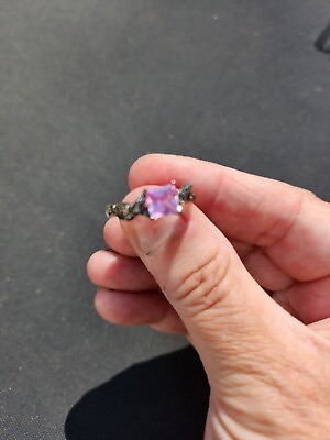 #ad Stunning cotton candy pink Vintage sapphire ring Sterling Size 6.75 Mother#x27;s Day $239.00