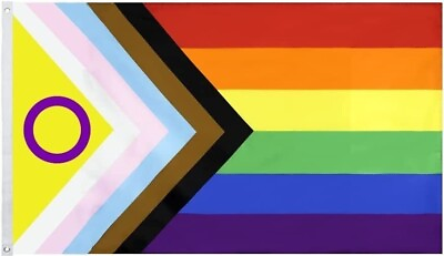 #ad 3x5FT Flag Updated Progress Pride Intersex Inclusive Gay Trans LGBTQ 100D $5.55