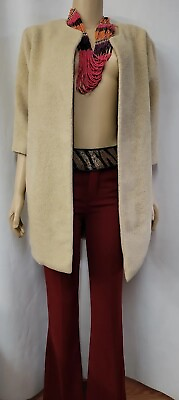 #ad Weill Paris USA 4 Vintage Ladies Beige Wool Blend Jacket Coat Retro Designer #00 $159.10