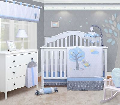 #ad OptimaBaby 7PCS Blue Little Puppy Dog Baby Bedding Sets with Musical Mobile $84.99
