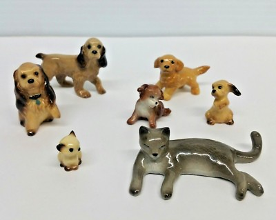 #ad Vintage Ceramic Dog and Cat Animal Porcelain Group $99.95