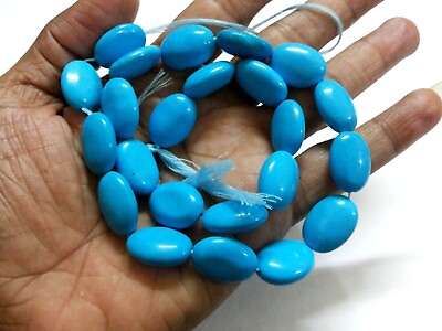 #ad 1 Strand Blue Beauty Turquoise Oval Smooth 13x18mm Loose Beads 12quot;inch 1 Strands $26.60