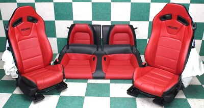 #ad * BAGS* 23#x27; MUSTANG Coupe Recaro Red Leather Manual Buckets Backseat Seats Set $2735.99