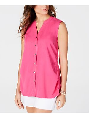 #ad STYLE amp; COMPANY Womens Tie Front Sleeveless Collared Blouse $1.69