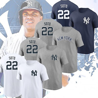 #ad HOT SALE Juan Soto #22 New York Yankees 2024 Name amp; Number T Shirt $23.99