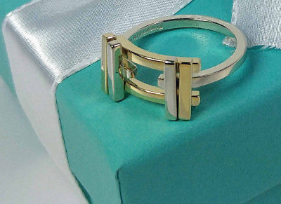 #ad NEW Tiffany amp; Co. Frank Gehry Axis Ring Size 4.5 Gold 18k Sterling Silver 925 $428.00