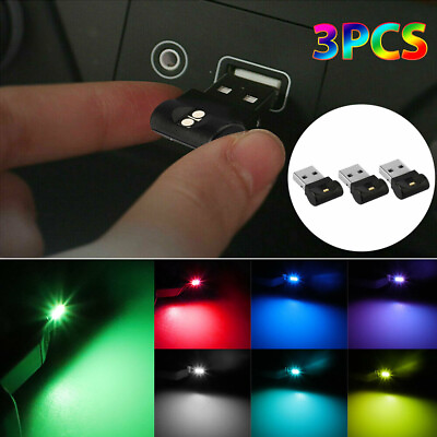3x Mini Lamp Bulb Accessories LED USB Car Interior Neon Atmosphere Ambient Light $22.53