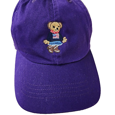 #ad Polo Ralph Lauren Polo Bear Baseball Women#x27;s Hat Purple Embroidered Adjustable $30.80