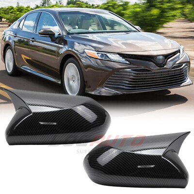 #ad For Toyota Camry 2018 2x Rear Side Wing Mirror Cover Carbon Fiber Pattern Look $40.84