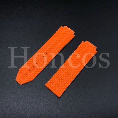 #ad 24MM RUBBER WATCH BAND STRAP FITS FOR H BIG BANG WATCH ORANGE 44 45MM $20.99