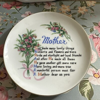 #ad Vtg Tribute to quot;MOTHERquot; Floral Plate Timeless Impressions Sangamon Japan $15.00