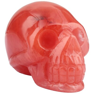 #ad mookaitedecor 3 Inch Cherry Quartz Crystal Skull Sculpture Carved Statue Heal... $70.49