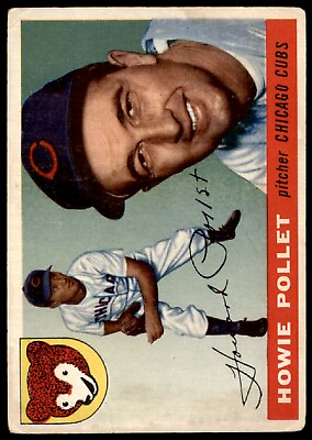 #ad 1955 TOPPS HOWIE POLLET 76 FAIR BASEBALL CHICAGO CUBS $7.00
