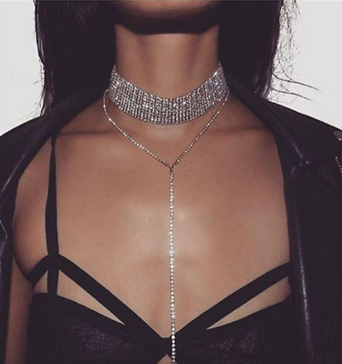 #ad Fashion Crystal Rhinestones Choker Necklace $9.99
