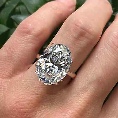 #ad 6Ct Oval Cut Lab Created Diamond Wedding Ring 14K Yellow Gold Plated 925Silver $229.99