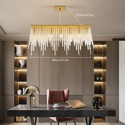 #ad Modern Crystal Chandelier Dining Room Fixture Ceiling Light Lamp Rectangular NEW $145.40