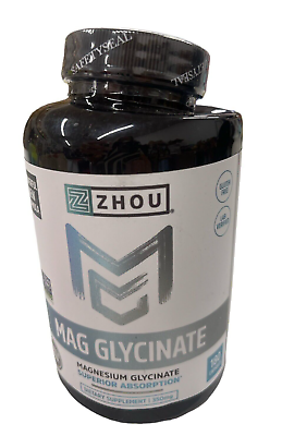 #ad Zhou Mag Glycinate 180 Capsules Magnesium Glycinate 350 mg EXP 11 26 *READ* $14.99