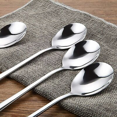 #ad Spoons Korean Soup Stainless Steel Spoon W Long Handle Set US Free Shipping $7.99